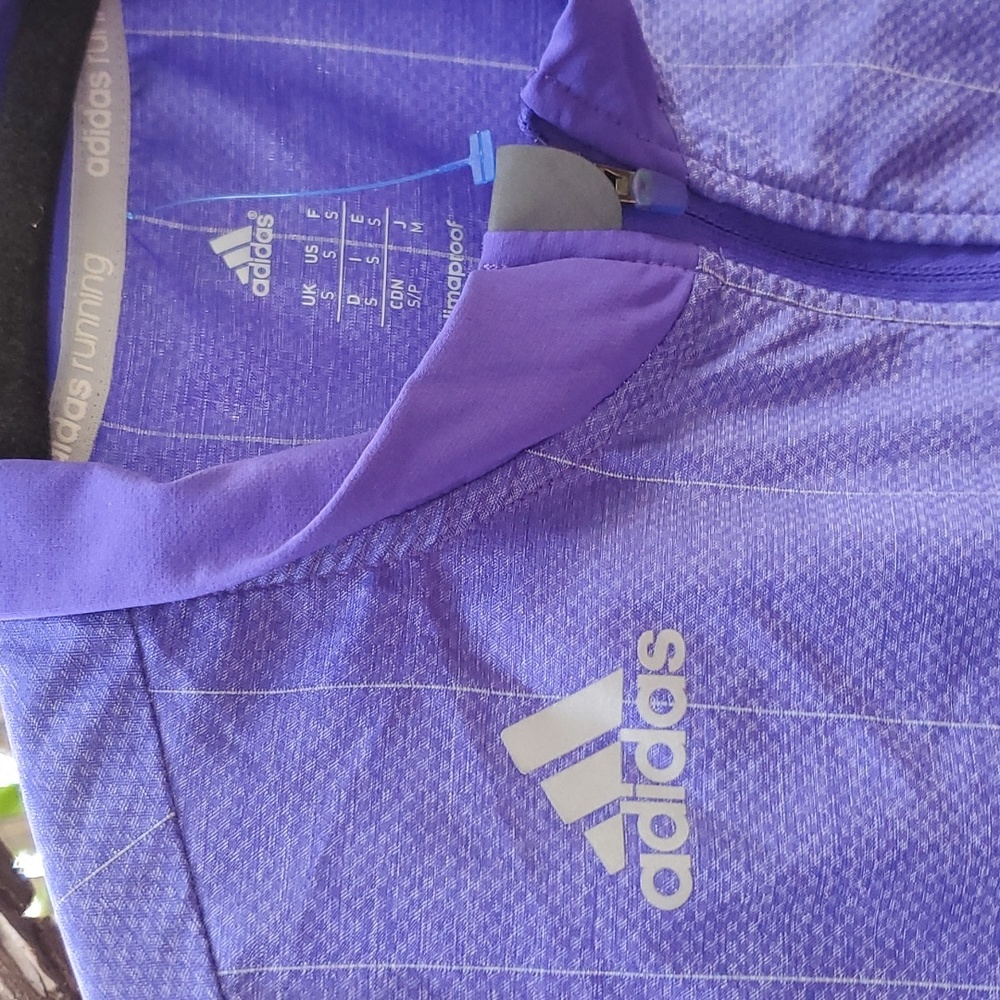 BOSTON Marathon 2015 Adidas Climaproof 1/2 zip Running shirt NWOT Purple Men's S - Picture 3 of 8